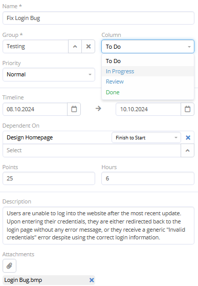 Project Management Task