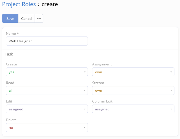 Project Role Fields